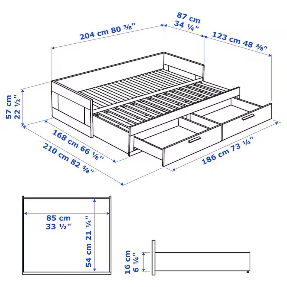 Andet, Ikea BRIMNES, b: 87 l: 204 h: