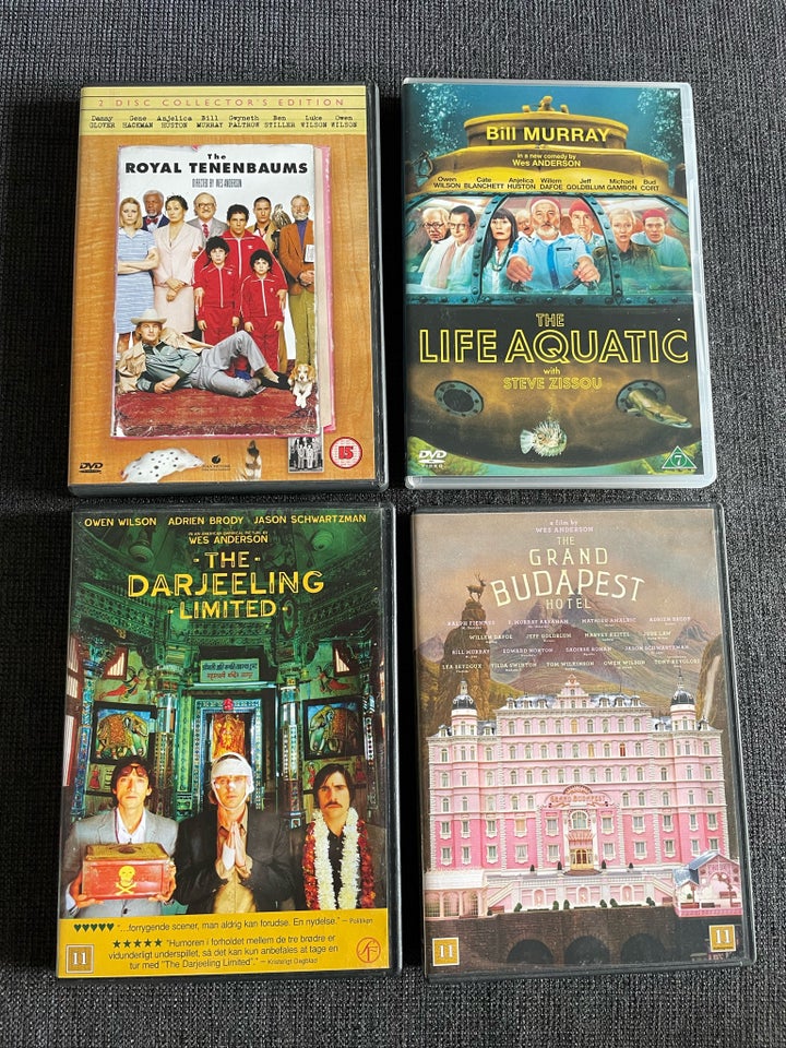 Wes Anderson klassikere, DVD,