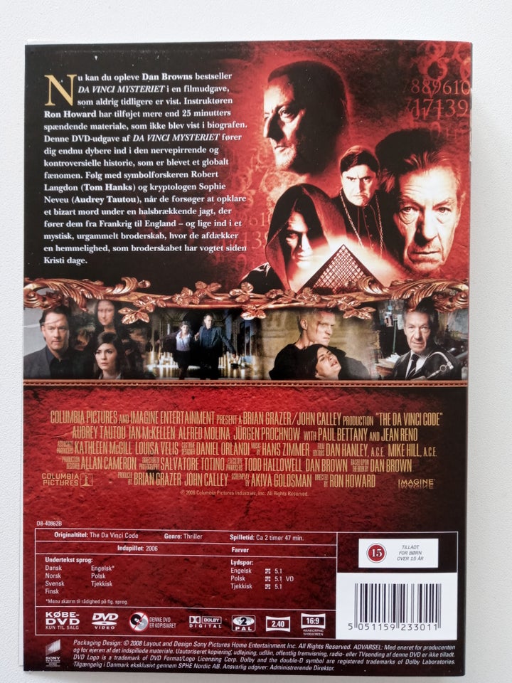 Da Vinci Mysteriet DVD thriller