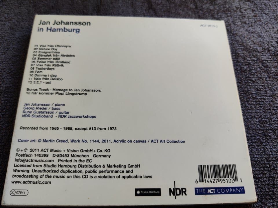 Jan Johansson: In Hamburg jazz