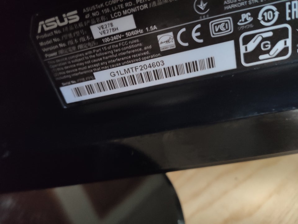 Asus, fladskærm, Ve278