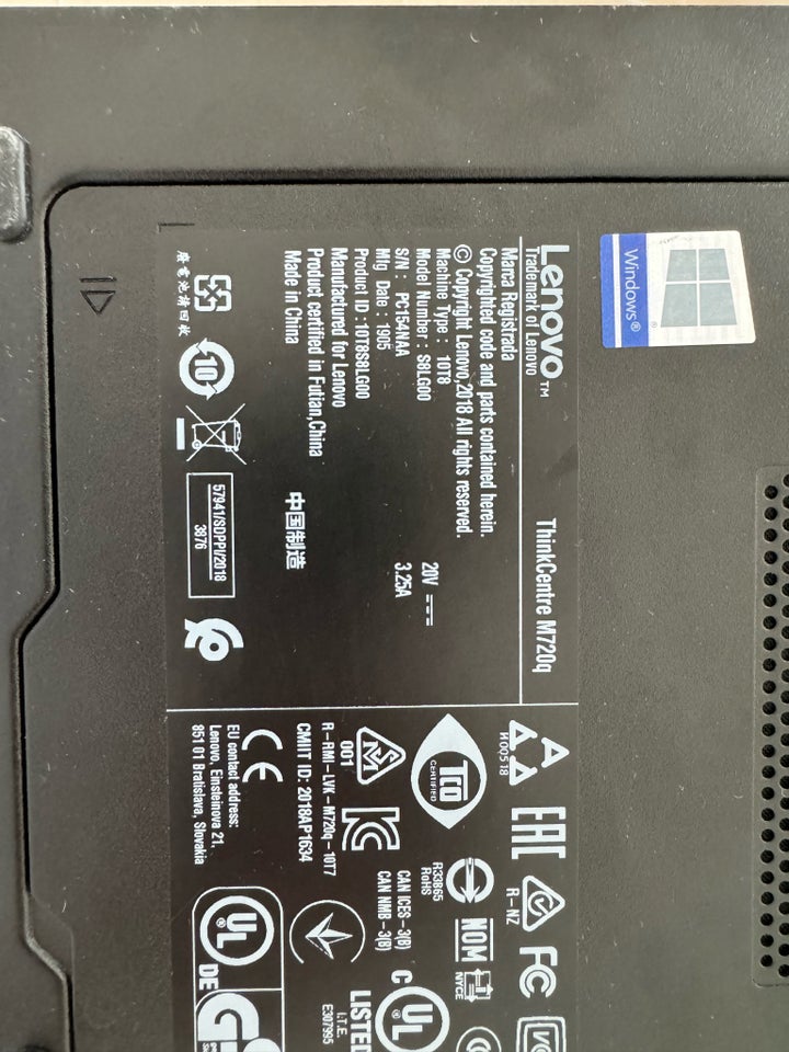 Lenovo M720q 8 GB ram