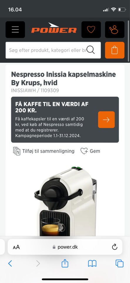 Kaffe kapsel maskine, Nespresso