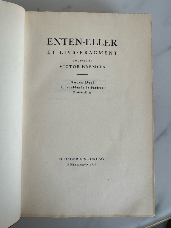 Enten-Eller, Søren Kierkegaard ,