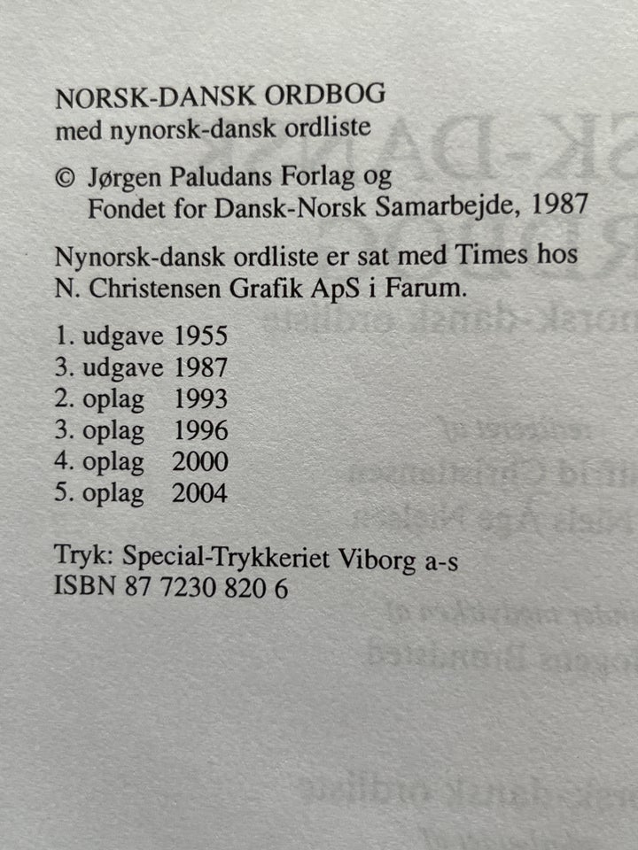 NORSK-DANSK ORDBOG