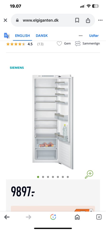 Andet køleskab Siemens