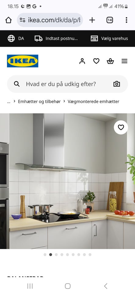 Emhætte, andet mærke Balanserad,