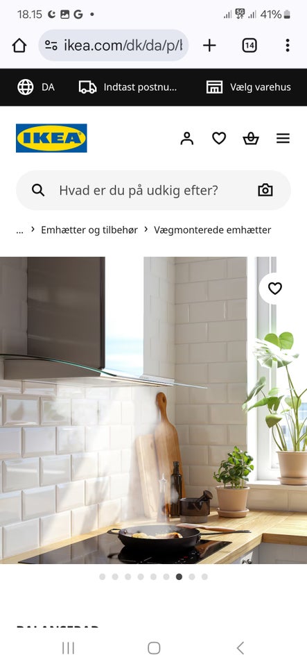 Emhætte, andet mærke Balanserad,