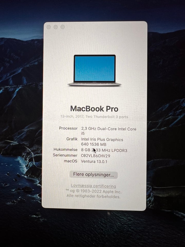 MacBook Pro, 2,3 GHz, 8 GB ram