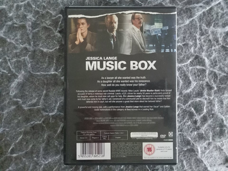 Music Box Jessica Lange, DVD, drama