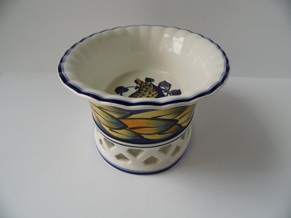Porcelæn Blå Fasan frugtkurv