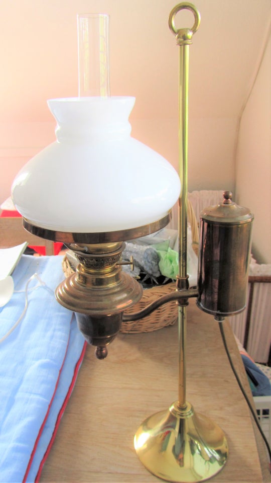 Skrivebordslampe messing til el