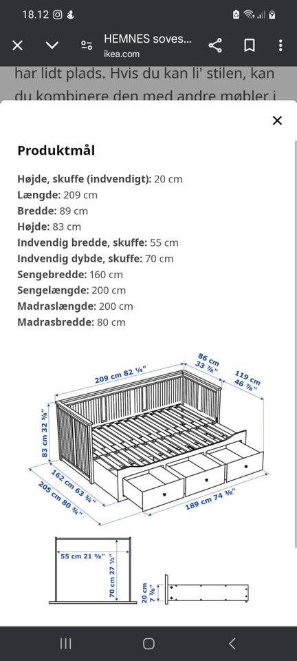 Enkeltseng, Hemnes, Ikea