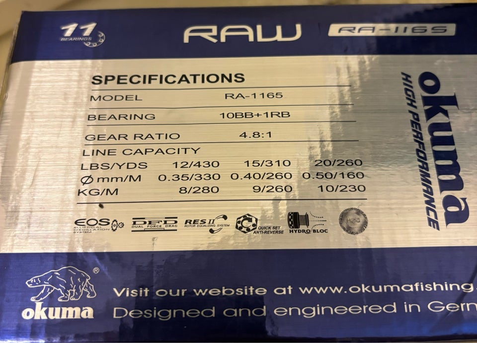 Fastspolehjul, Okuma RAW