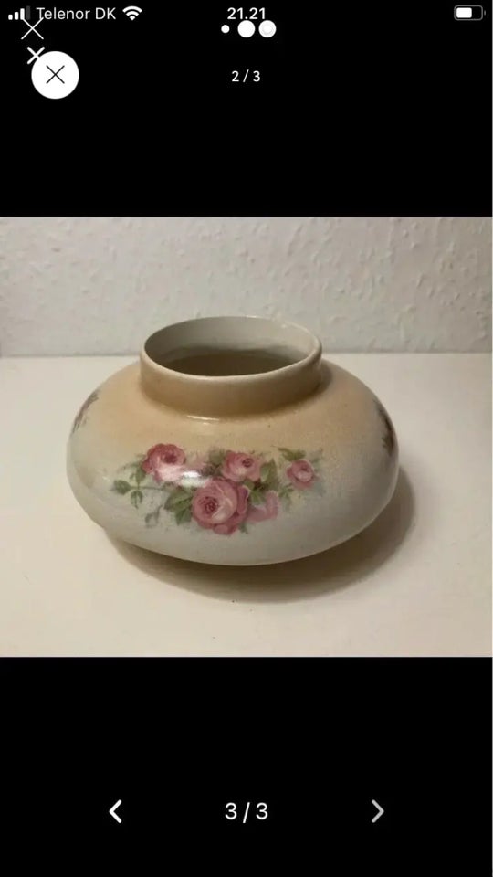 Vase Gl romantisk vase i porcelæn