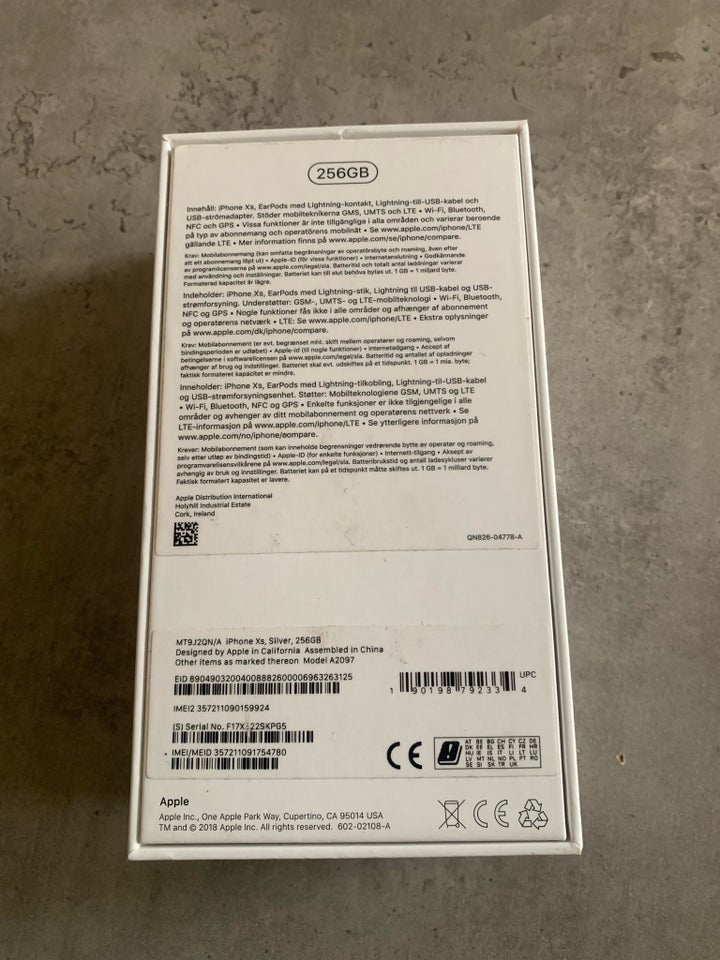 iPhone XS 256 GB hvid