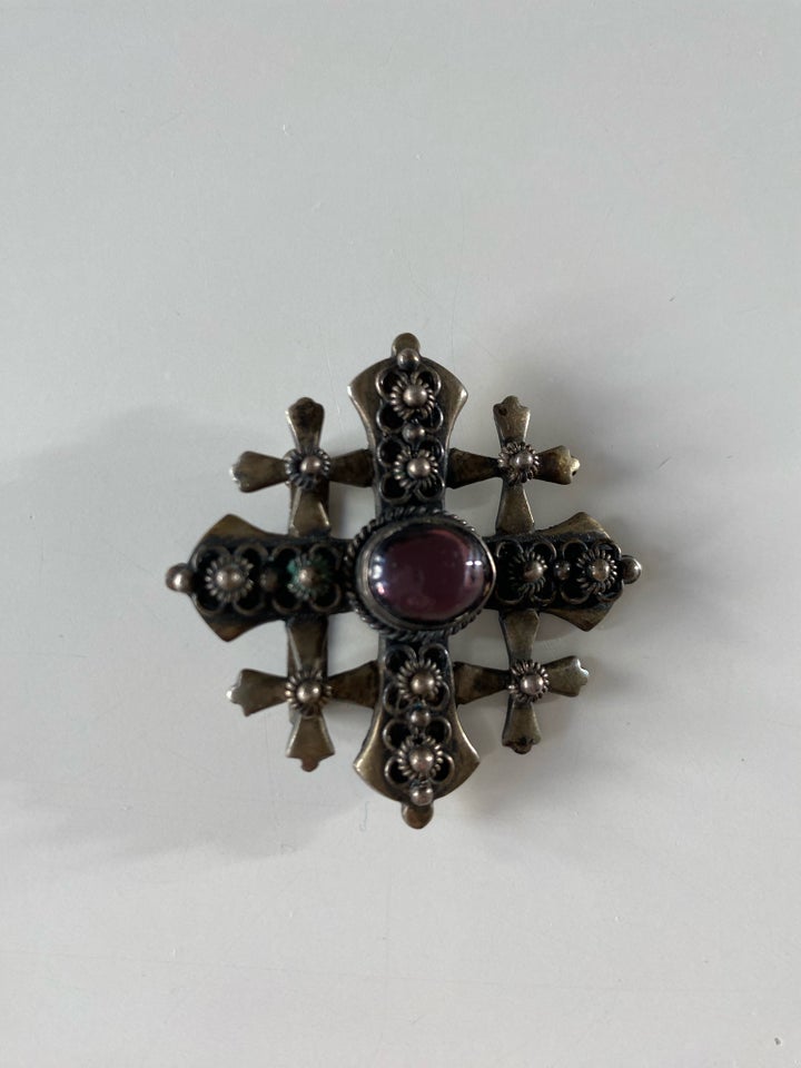 Broche, sølv, Vintage Jerusalem