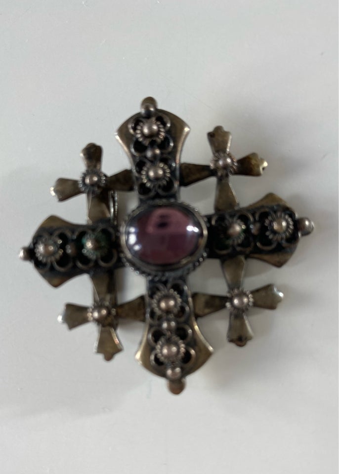 Broche, sølv, Vintage Jerusalem