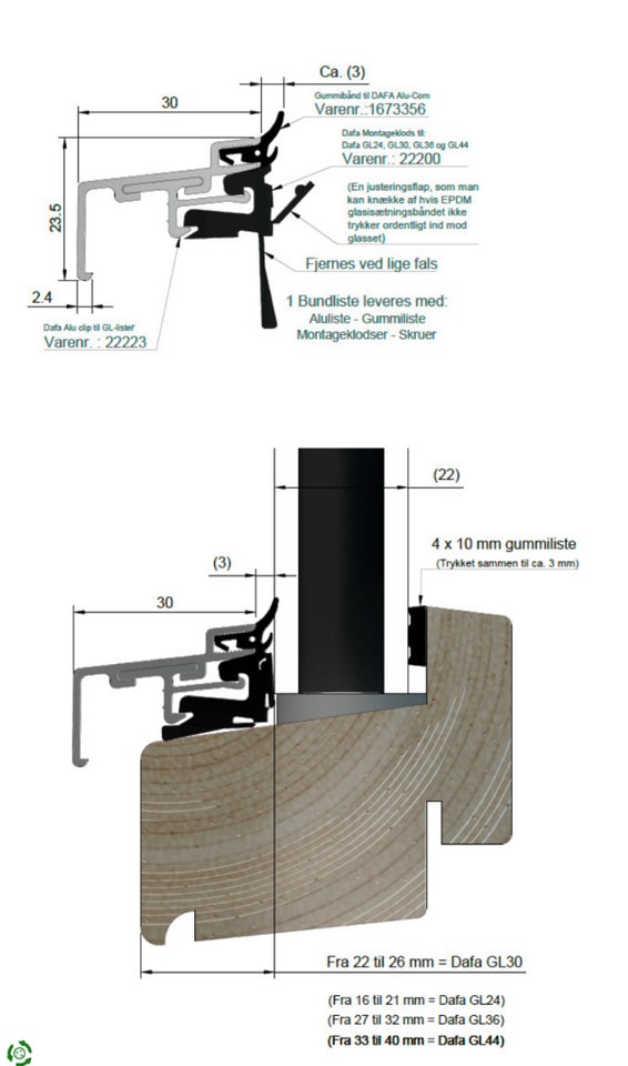 Glaslister Dafa GL30 Hvid