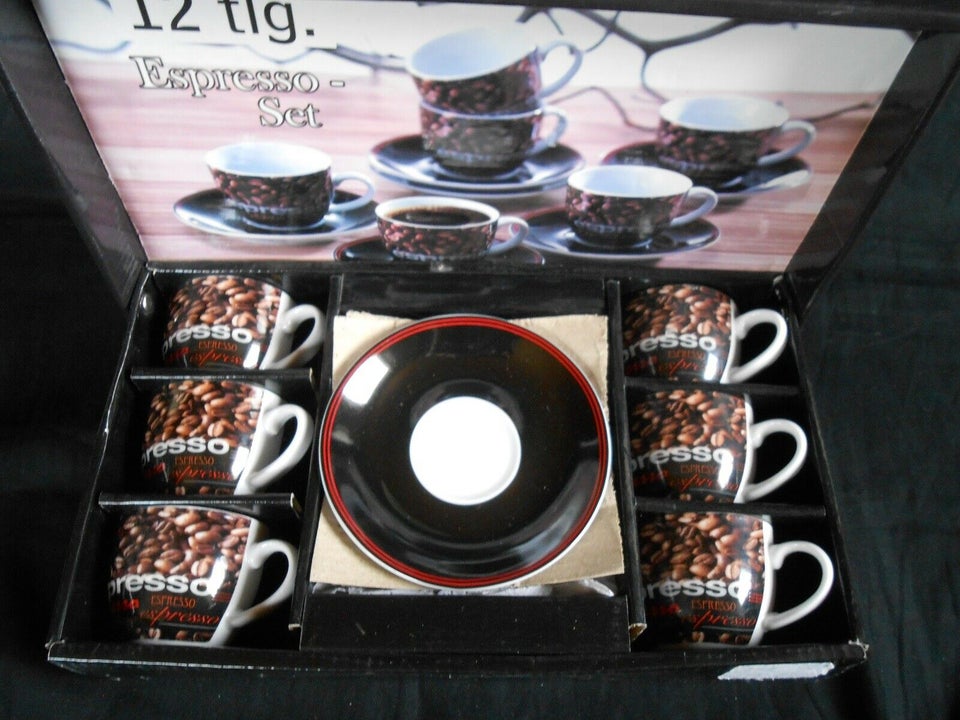 Porcelæn 6 espresso kopper med