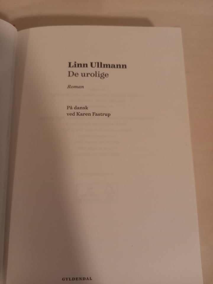 De urolige, Linn Ullmann, genre: