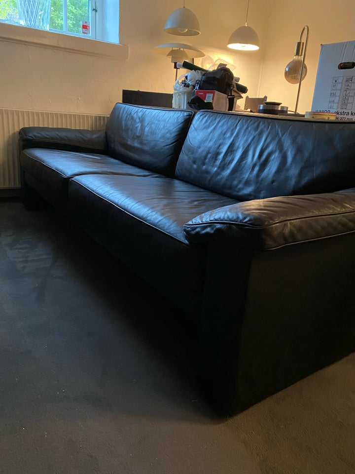 Sofa, læder, 3 pers.