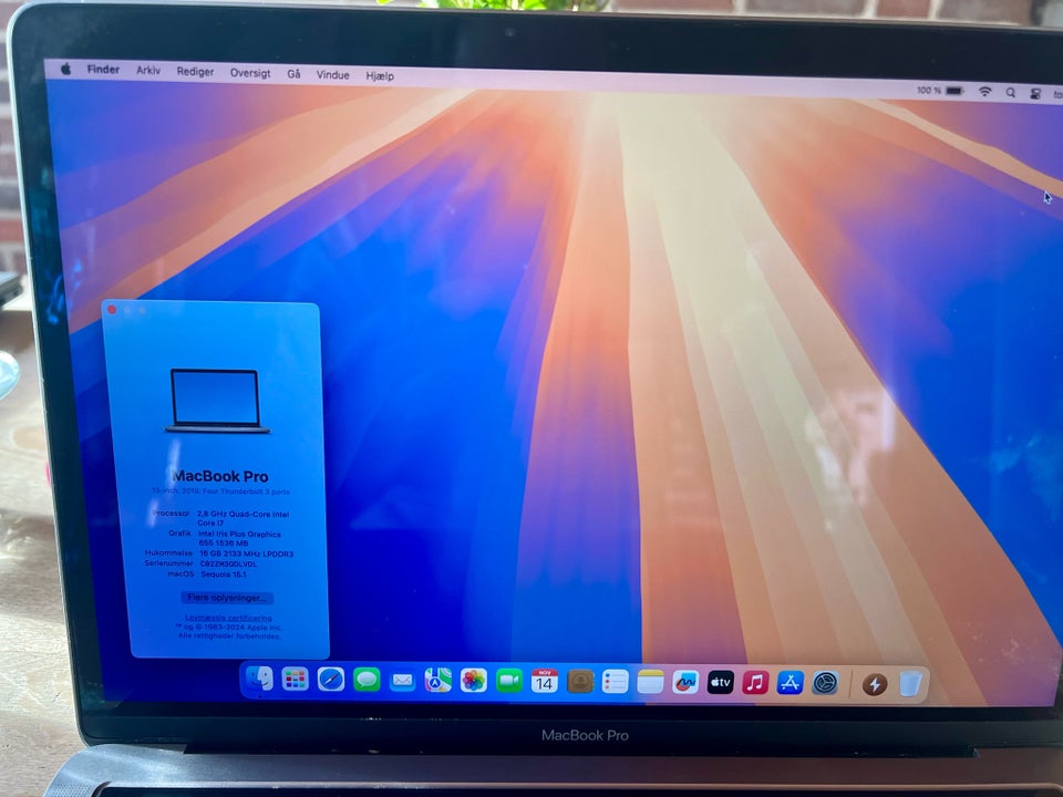 MacBook Pro, i7 - 2019, 2,8 GHz