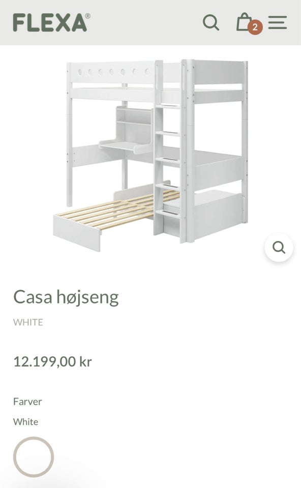 Køjeseng, Hvidmalet Flexa