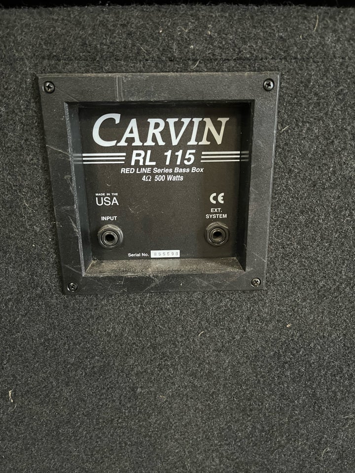 Baskabinet, Carvin Rl 115, 500 W