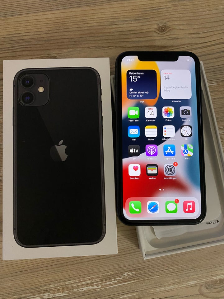 iPhone 11, 128 GB, sort