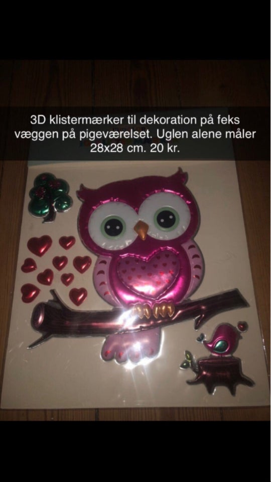 3D klistermærker, Ugle