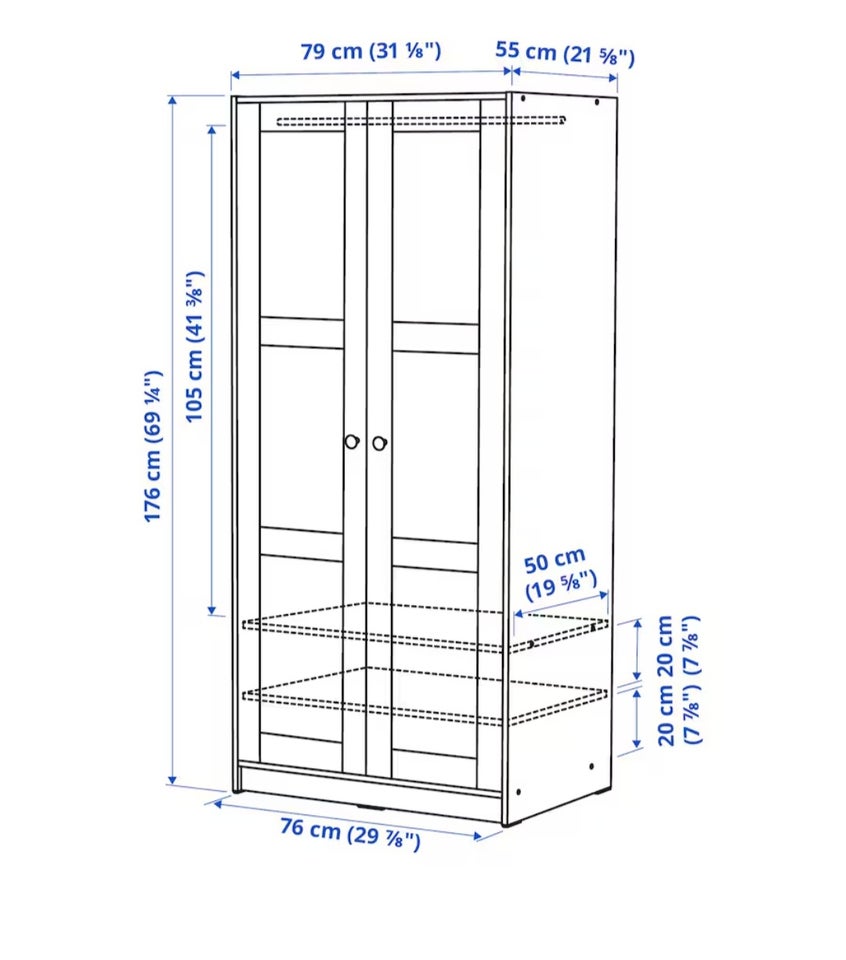 Wardrobe, Ikea wardrobe, slightly