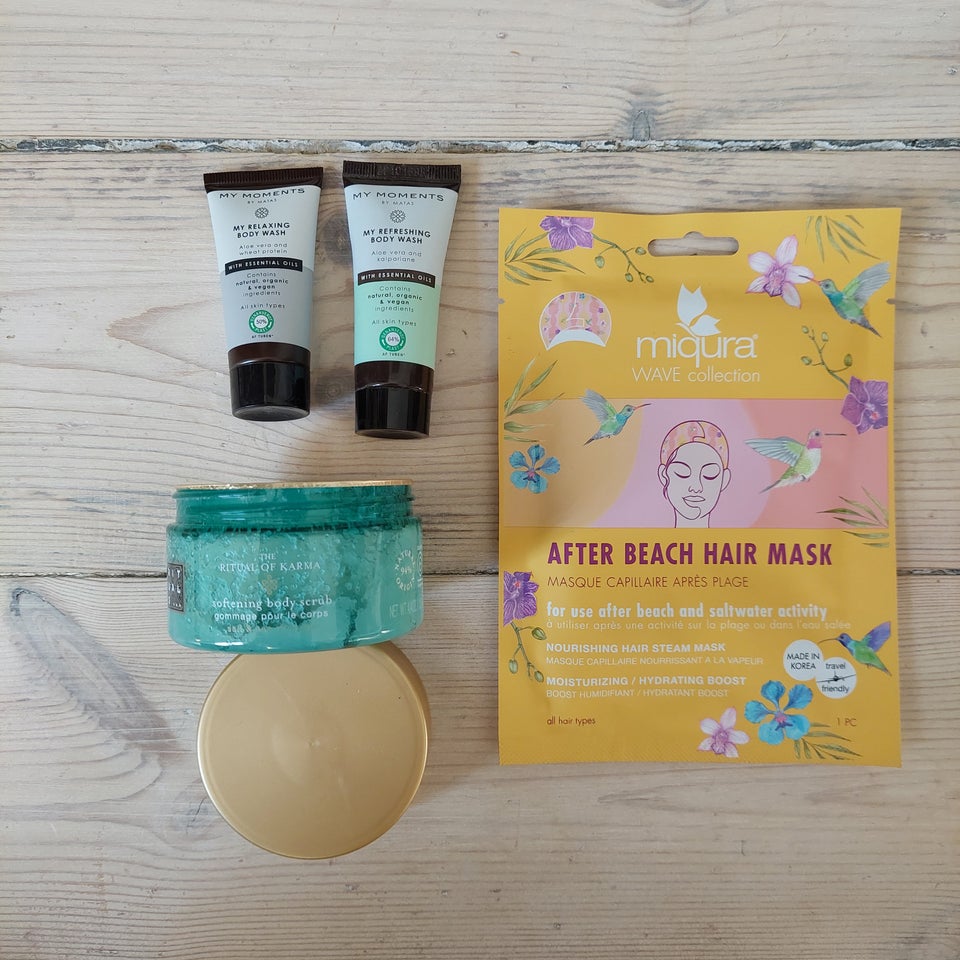 Hudpleje body scrub + hair mask +