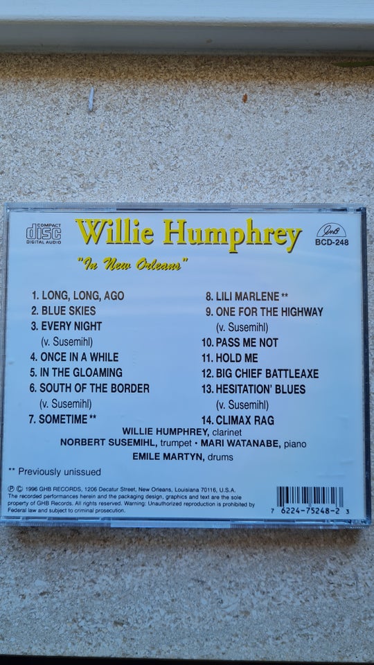 WILLIE HUMPHREY.: " IN NEW