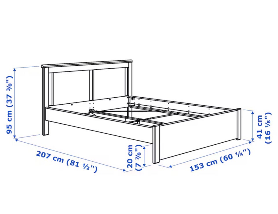 Sengeramme, IKEA, b: 140 l: 200