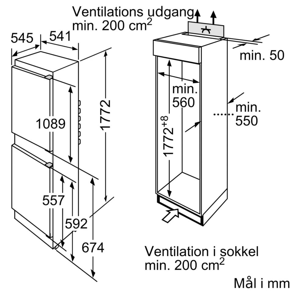 Køle/fryseskab, Siemens