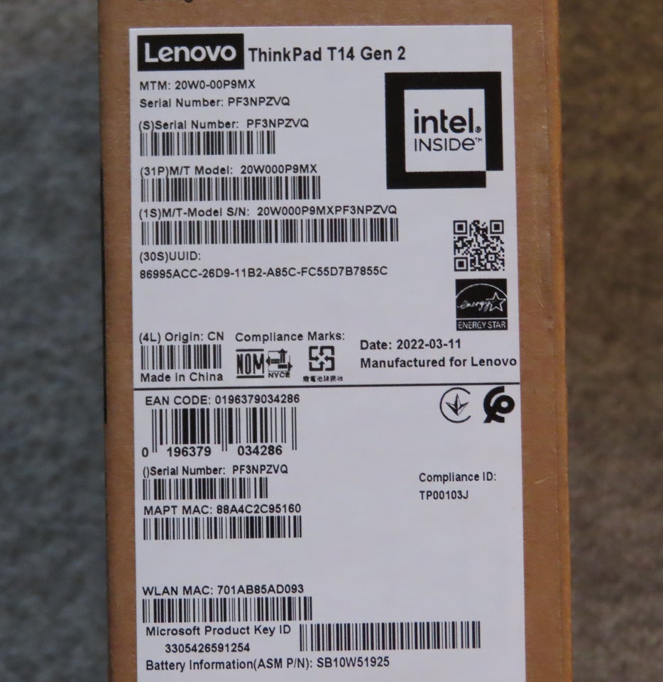 Lenovo ThinkPad T14 G2, i5-1135G7