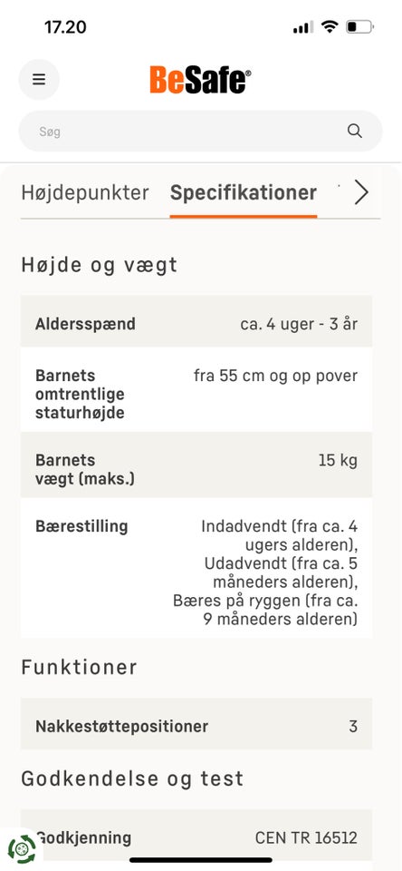 Bæresele, BeSafe, Haven