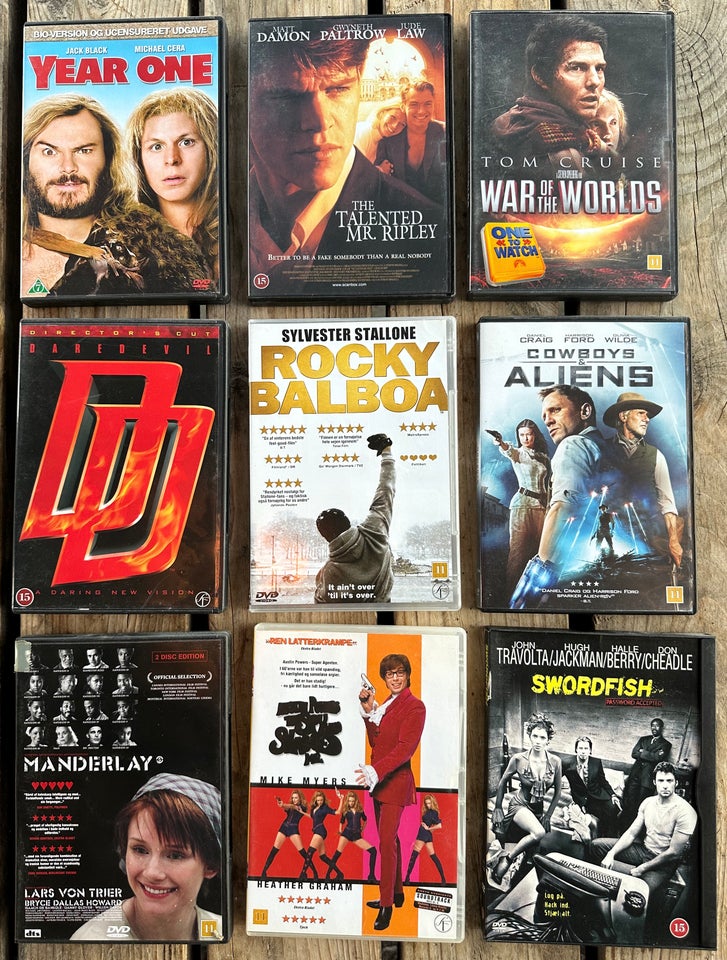 DVD Film diverse – 10 kr. pr. stk.,