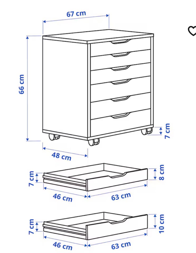 Kommode, laminat, b: 67 d: 48 h: 66