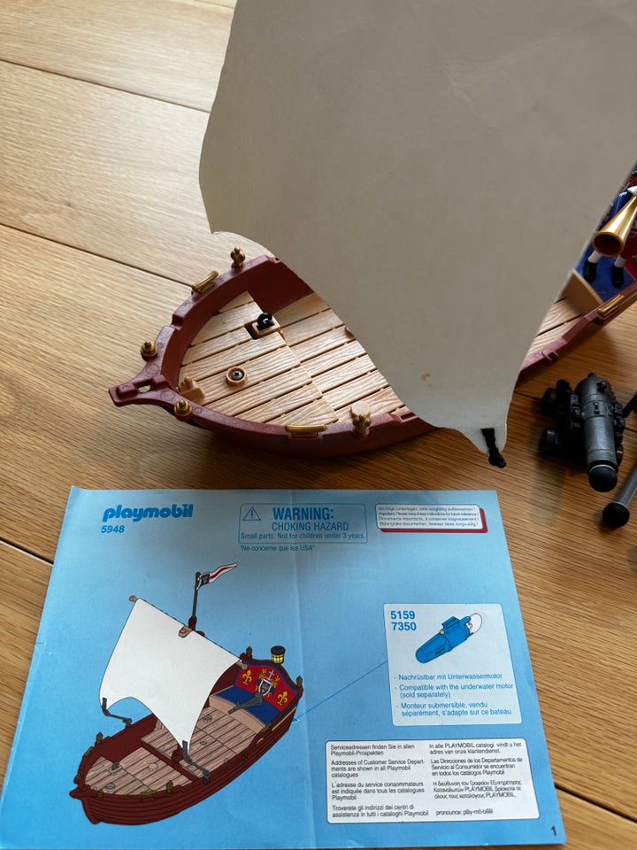 Playmobil, skib med 2 soldater og