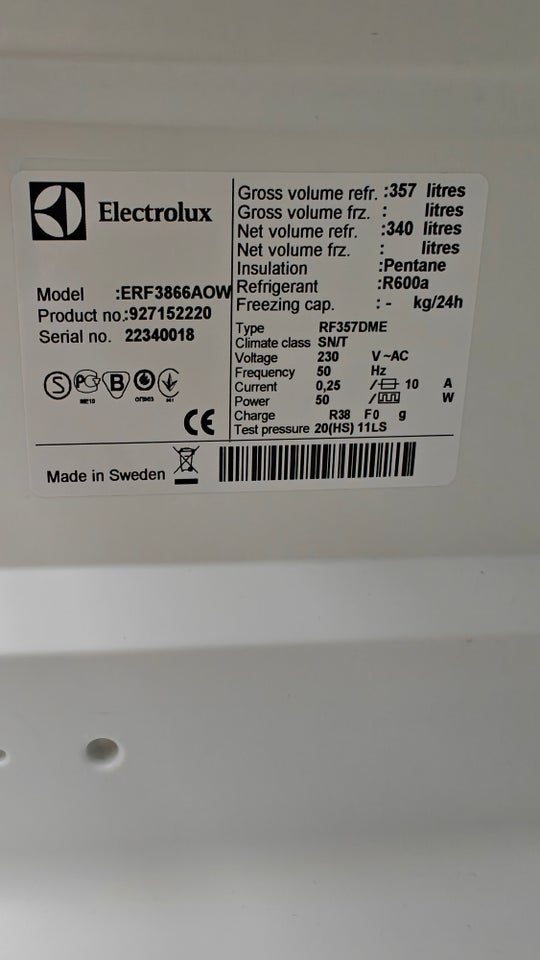 Køle/svaleskab, Electrolux