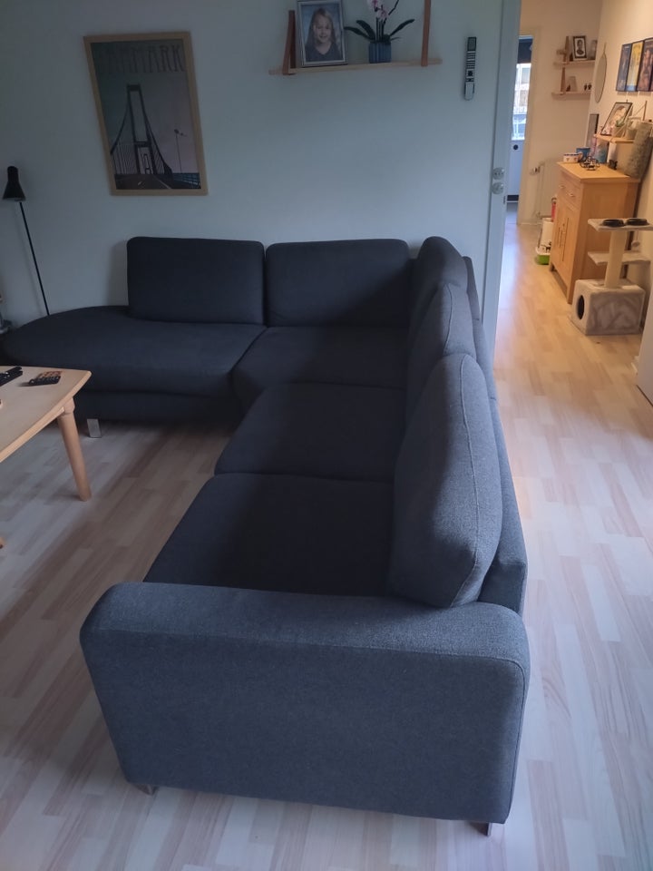 Hjørnesofa, stof, 6 pers.