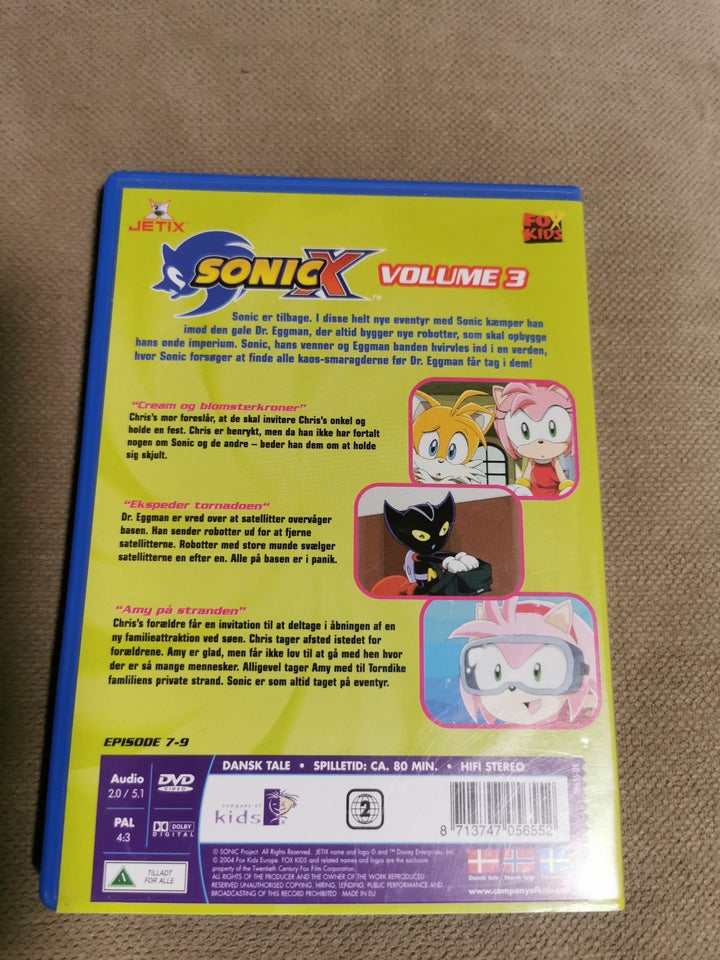 Sonic X Volume 3, DVD, animation