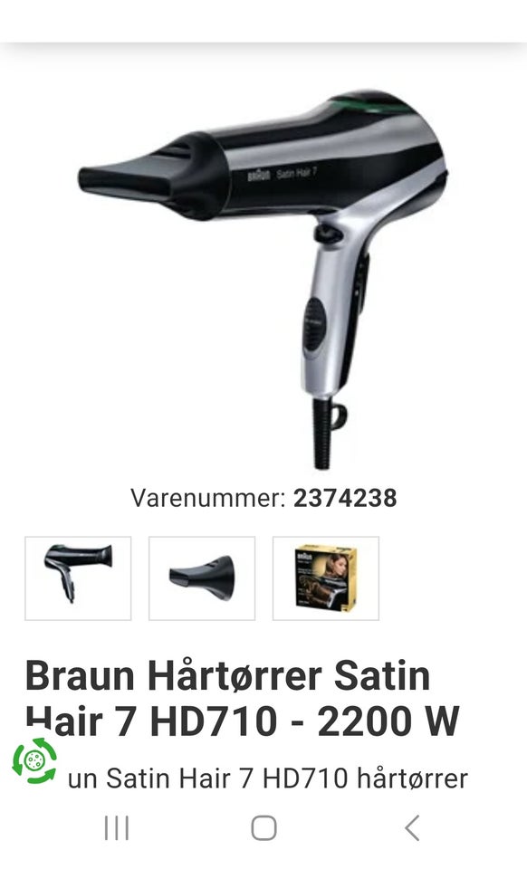 Føntørrer Hårtørrer  Braun