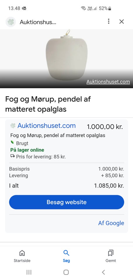 Fog  Mørup Hvid matteret opal