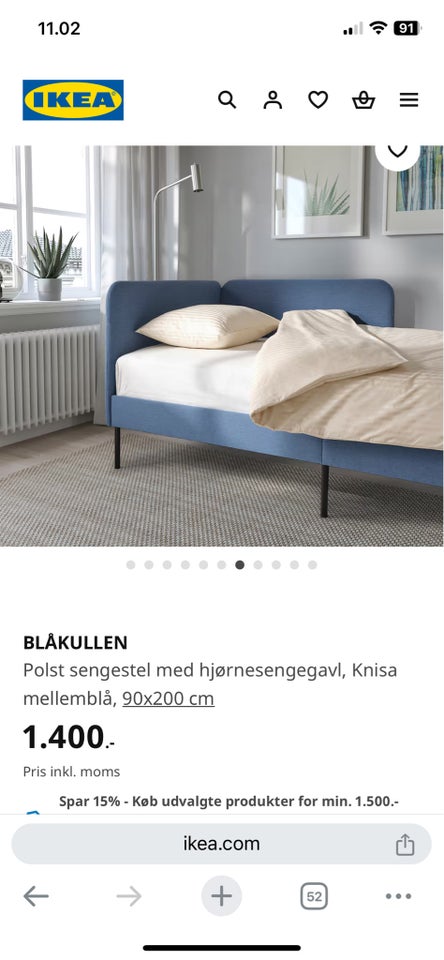 Sengeramme Ikea seng 200 x 90 cm b: