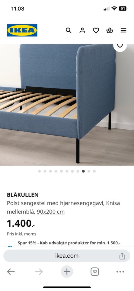 Sengeramme Ikea seng 200 x 90 cm b: