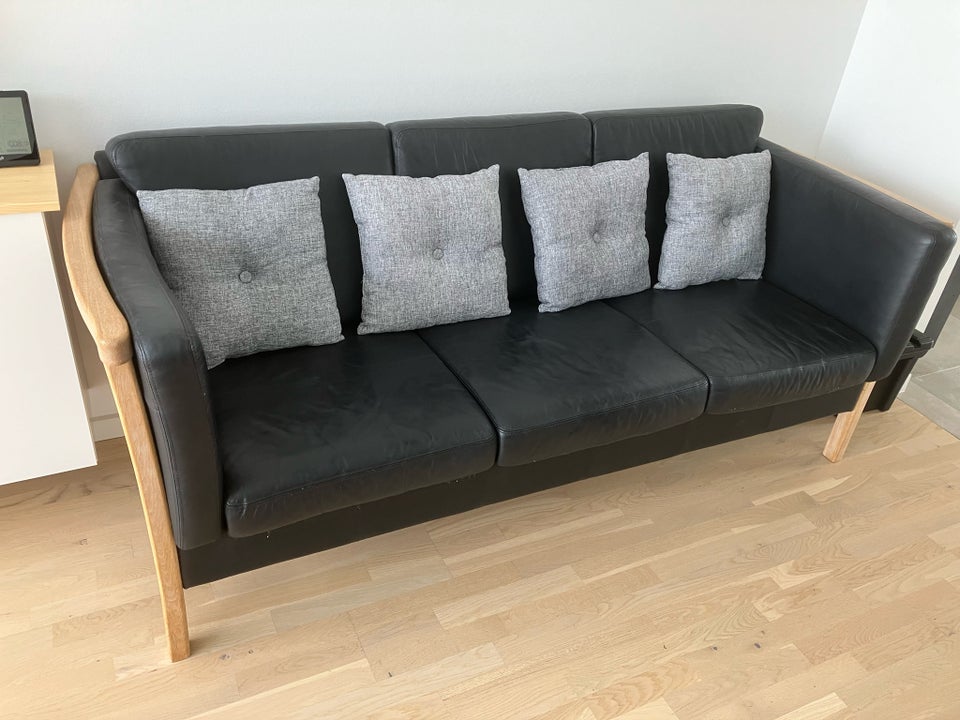 Sofa, læder, 3 pers.