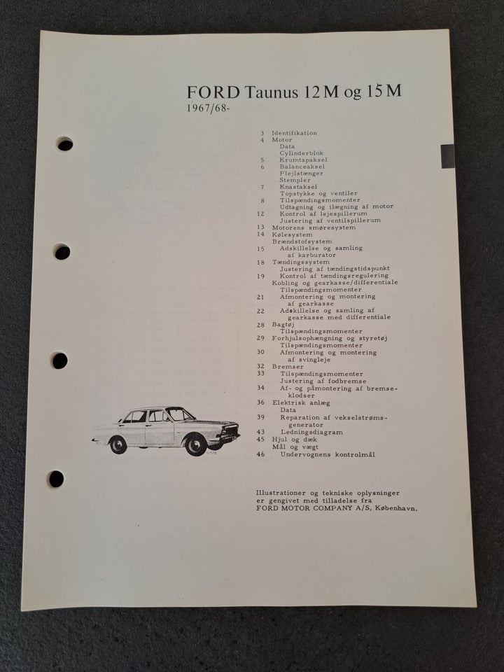 Ford Taunus 12 M  15 M, Ivar, emne: